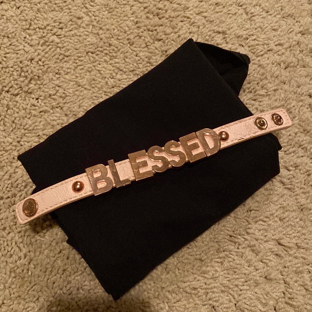 5 For $20 Bcbg Pink Blessed Wrist Snap Bracelet Rose Gold Accents